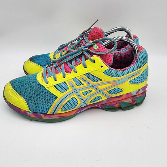 Asics‎ Womens Gel Frantic 7 T3A6Q Blue Yellow Running Shoes Sneakers Size 8.5 - Picture 1 of 8